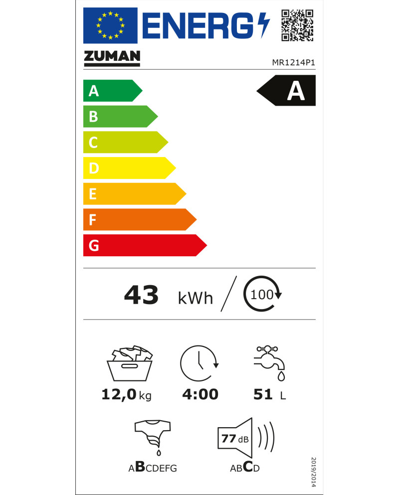 ZUMAN MAQUINA ROUPA 12KG 1400RT (A) ZUMAN MAQUINA ROUPA 12KG 1400RT (A)