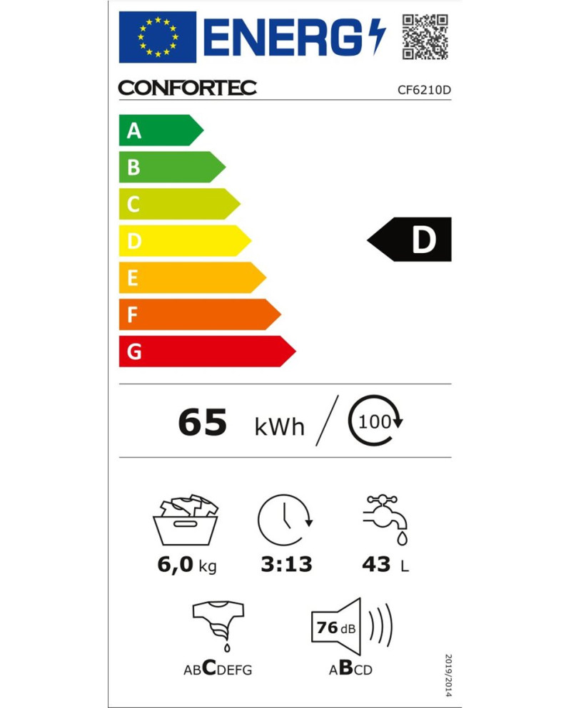 CONFORTEC MAQUINA ROUPA 6KG 1000RT BRANCA (D)