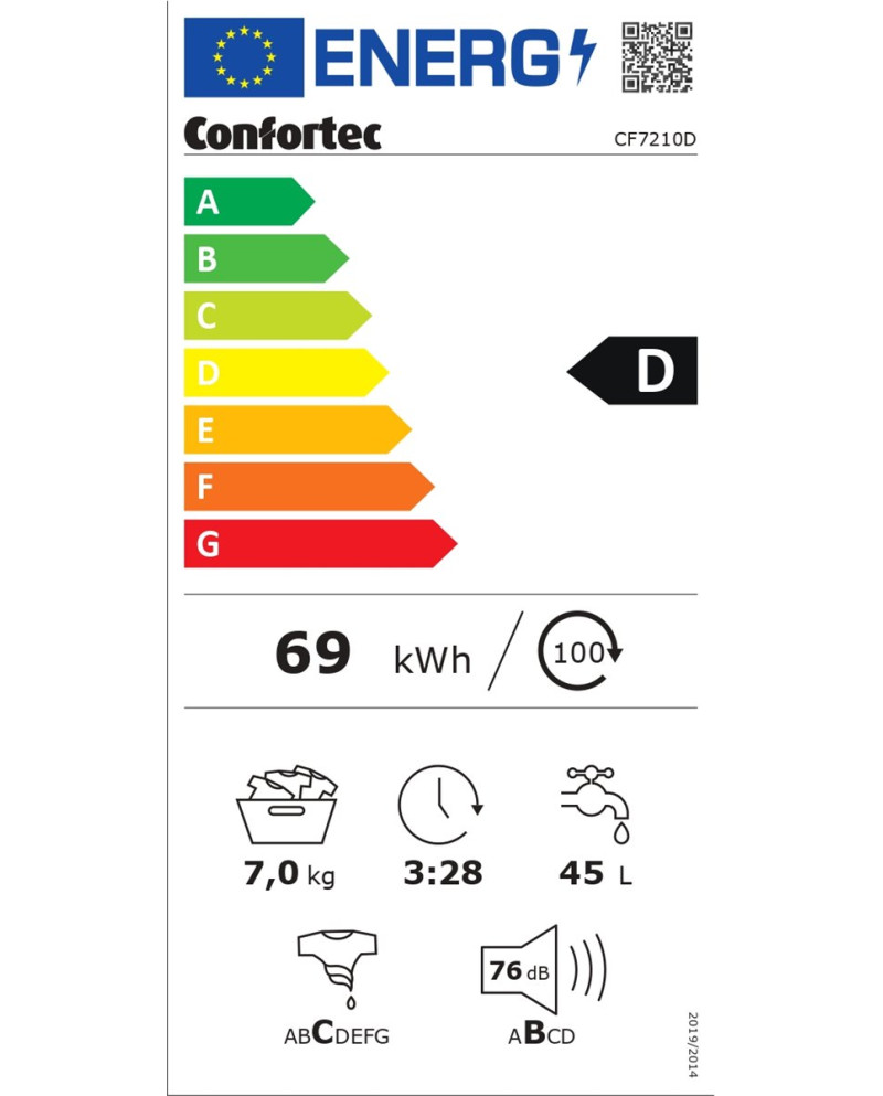 CONFORTEC MAQUINA ROUPA 7KG 1000RT BRANCA (D)