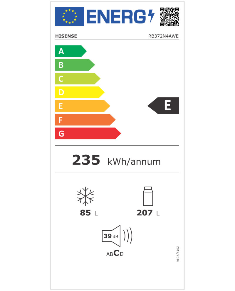 HISENSE COMBINADO 1785X595X590MT 292LT NF BRANCO (E)