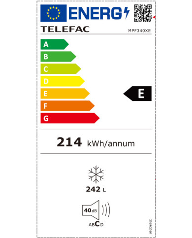 TELEFAC ARCA VERTICAL 242LT 1700X600X600 INOX (E) TELEFAC ARCA VERTICAL 242LT 1700X600X600 INOX (E)