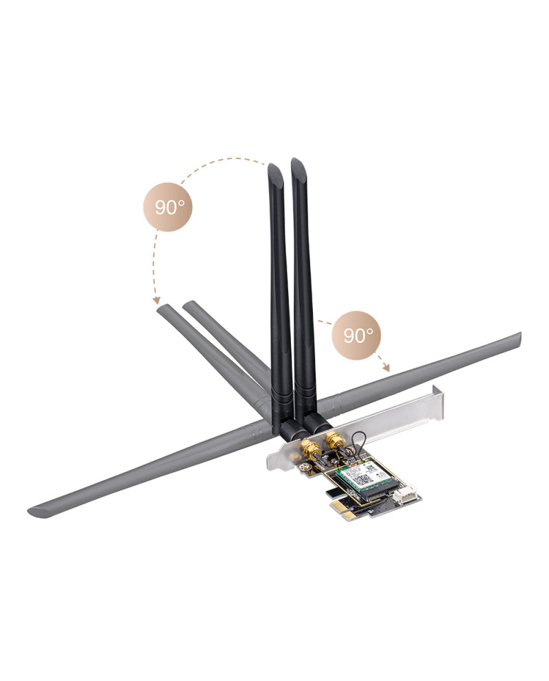 CUDY ADAPTADOR PCIe AX5400 TRI-BAND WIFI 6 CUDY ADAPTADOR PCIe AX5400 TRI-BAND WIFI 6