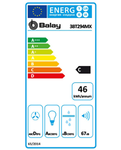 BALAY EXAUSTOR 90CM 3VELOC 383M3/H INOX C BALAY EXAUSTOR 90CM 3VELOC 383M3/H INOX C