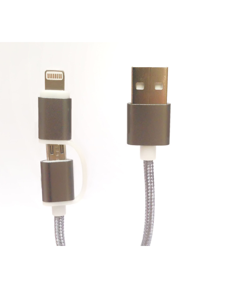 TECH FUZZION CABO USB MICRO LIGHTNING SILVER