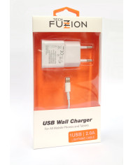 TECH FUZZION CARREGADOR 1USB 2A + CABO LIGHTNING