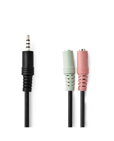 NEDIS CABO AUDIO 3.5ST M 4PIN 2X3.5 ST F 20CM NEDIS CABO AUDIO 3.5ST M 4PIN 2X3.5 ST F 20CM