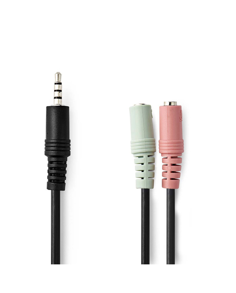 NEDIS CABO AUDIO 3.5ST M 4PIN 2X3.5 ST F 20CM