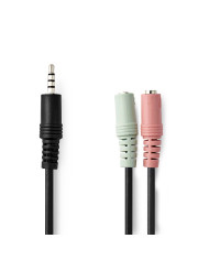 NEDIS CABO AUDIO 3.5ST M 4PIN 2X3.5 ST F 20CM