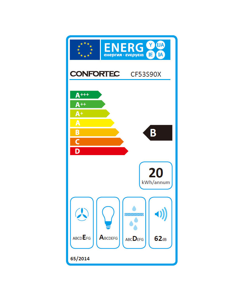 CONFORTEC EXAUSTOR 90CM 200M3H INOX (B)