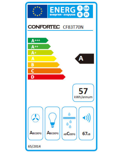 CONFORTEC CHAMINE 70CM 800M3H VIDRO PRETO INOX (A) CONFORTEC CHAMINE 70CM 800M3H VIDRO PRETO INOX (A)