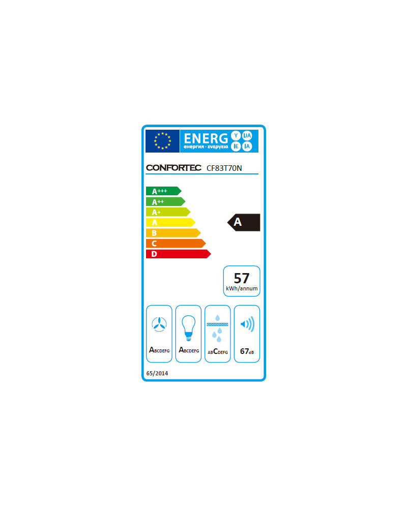 CONFORTEC CHAMINE 70CM 800M3H VIDRO PRETO INOX (A) CONFORTEC CHAMINE 70CM 800M3H VIDRO PRETO INOX (A)