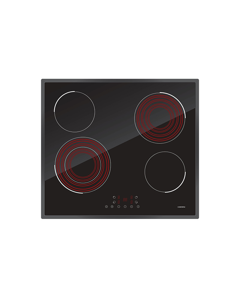 CONFORTEC PLACA VITRO 4 ZONAS 6400W CONFORTEC PLACA VITRO 4 ZONAS 6400W