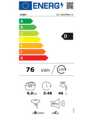 CANDY MAQUINA ROUPA 9KG 1200RT SILVER (D)