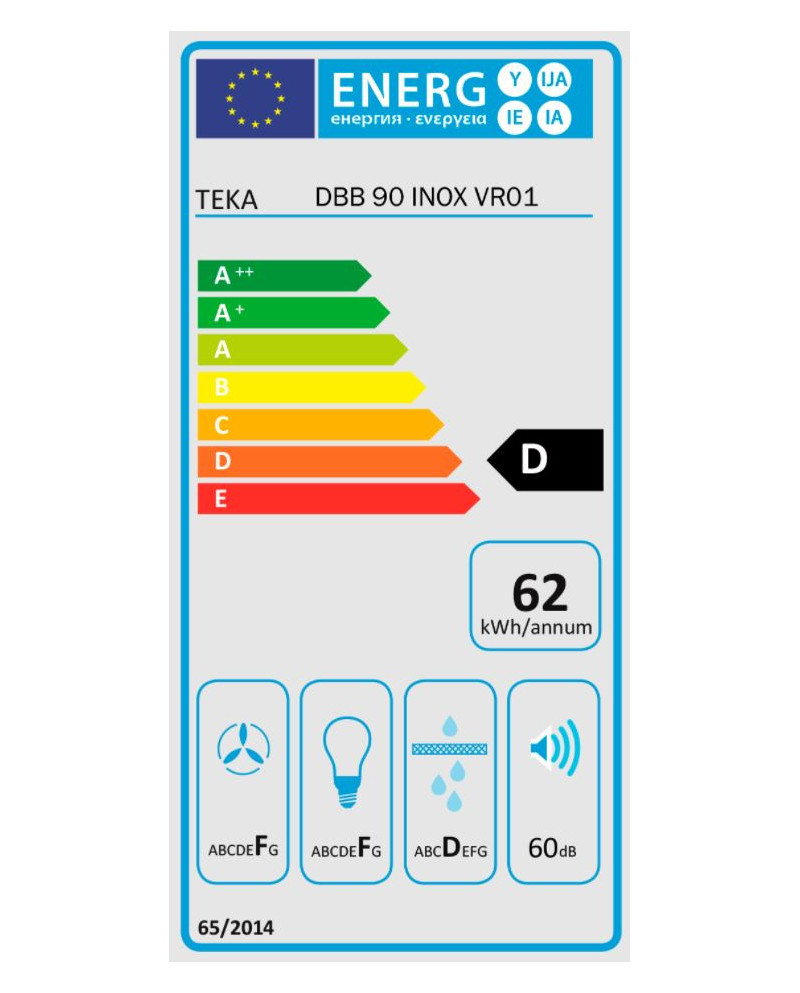 TEKA CHAMINE 90CM 380M3/H 3VELOC + 1INTENS INOX D
