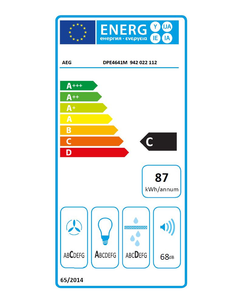 AEG EXAUSTOR 60CM 3VELOC EXTRAÇAO MAX 600M3/H INOX C