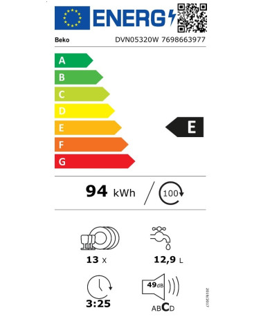 BEKO MAQUINA LOUÇA 5PROG 13 TALHERES BRANCA (E) BEKO MAQUINA LOUÇA 5PROG 13 TALHERES BRANCA (E)