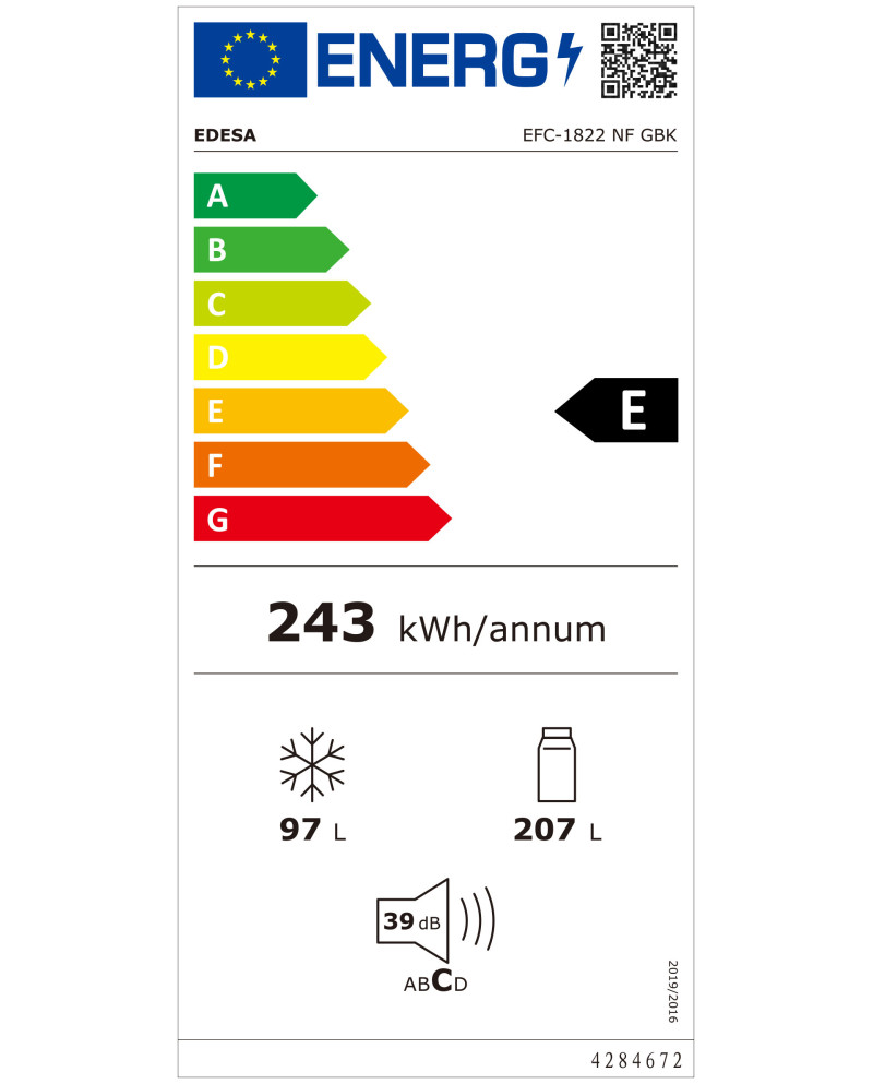 EDESA COMBINADO 1860X595X590MT NF 304LT PT VIDRO PRETA (E)