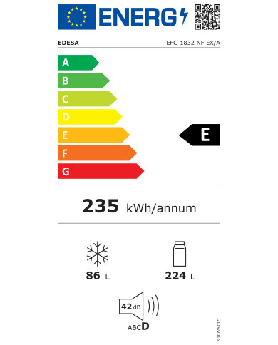 EDESA COMBINADO 1880x595x630MT NF 310LT INOX (E) EDESA COMBINADO 1880x595x630MT NF 310LT INOX (E)