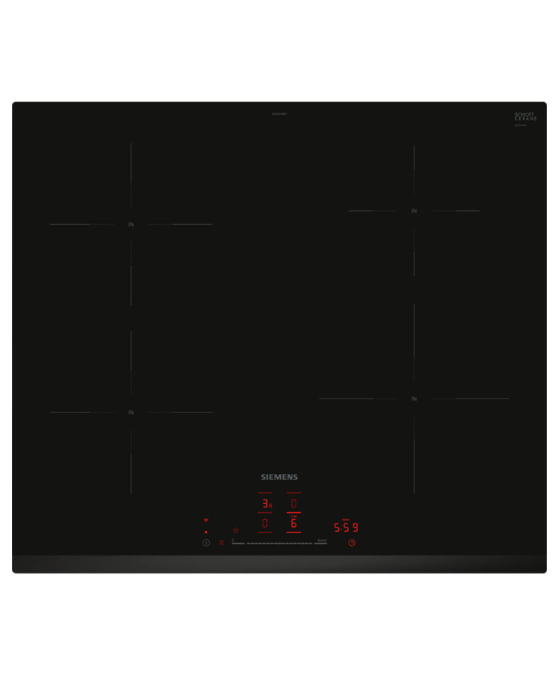 SIEMENS PLACA INDUÇAO 4 ZONAS 60CM BISELADA FRONTAL
