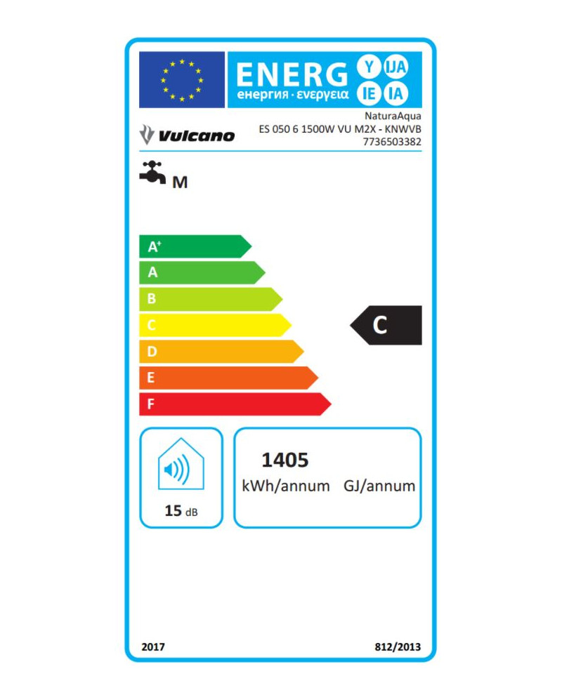 VULCANO TERMOACUMULADOR 50LT 1,5KW NATURA AQUA C