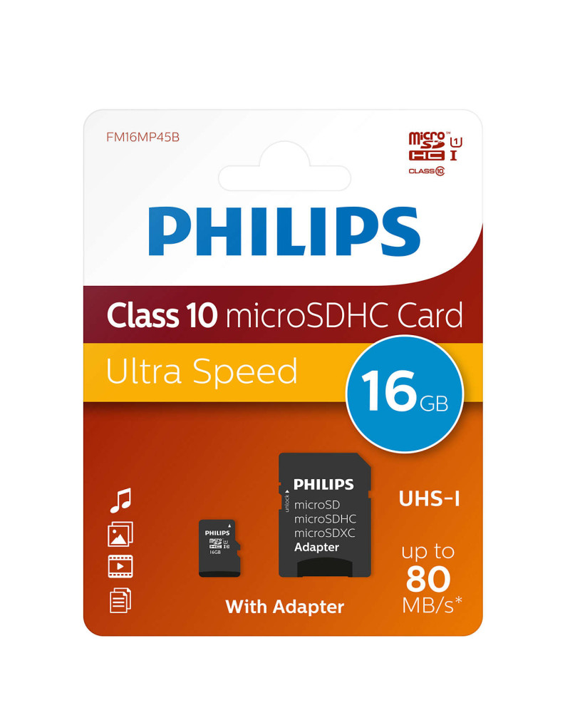 PHILIPS CARTAO MEMORIA SDHC 16GB CLASSE 10 C/ADAPTADOR