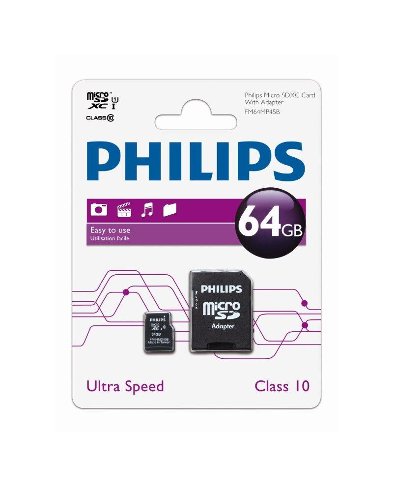 PHILIPS CARTAO MEMORIA SDXC 64GB CLASSE 10 C/ADAPTADOR PHILIPS CARTAO MEMORIA SDXC 64GB CLASSE 10 C/ADAPTADOR