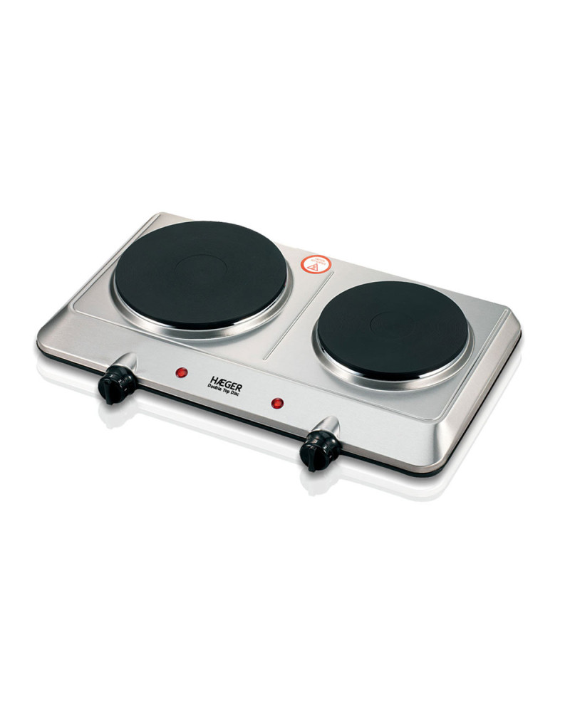 HAEGER PLACA ELETRICA 2 BOCAS 2250W INOX