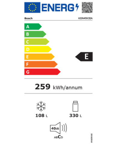 BOSCH COMBINADO 203X70MT PT NF INOX 435LT (E) BOSCH COMBINADO 203X70MT PT NF INOX 435LT (E)