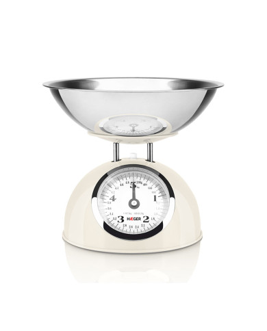 HAEGER BALANÇA COZINHA MECANICA 5KG PASTEL CREAM TAÇA INOX HAEGER BALANÇA COZINHA MECANICA 5KG PASTEL CREAM TAÇA INOX