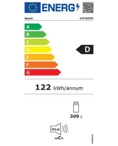 BOSCH FRIGORIFICO 1PT 1,86X0,60MT 309LT NF PTS INOX (D) BOSCH FRIGORIFICO 1PT 1,86X0,60MT 309LT NF PTS INOX (D)