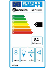 MEIRELES CHAMINE 90CM 1 MOTOR MAX 580M3/H INOX C MEIRELES CHAMINE 90CM 1 MOTOR MAX 580M3/H INOX C