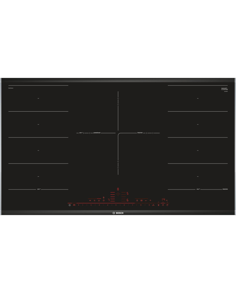 BOSCH PLACA INDUÇAO 90CM 5ZON OU 2ZON FLEX+1ZON TRIPLA