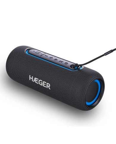 HAEGER COLUNA PORTATIL BLUETOOTH 10W 92X242X92MM HAEGER COLUNA PORTATIL BLUETOOTH 10W 92X242X92MM