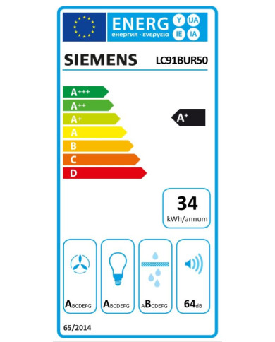 SIEMENS CHAMINE 90CM 3VELOC+2INTENS 964M3/H INOX A+ SIEMENS CHAMINE 90CM 3VELOC+2INTENS 964M3/H INOX A+
