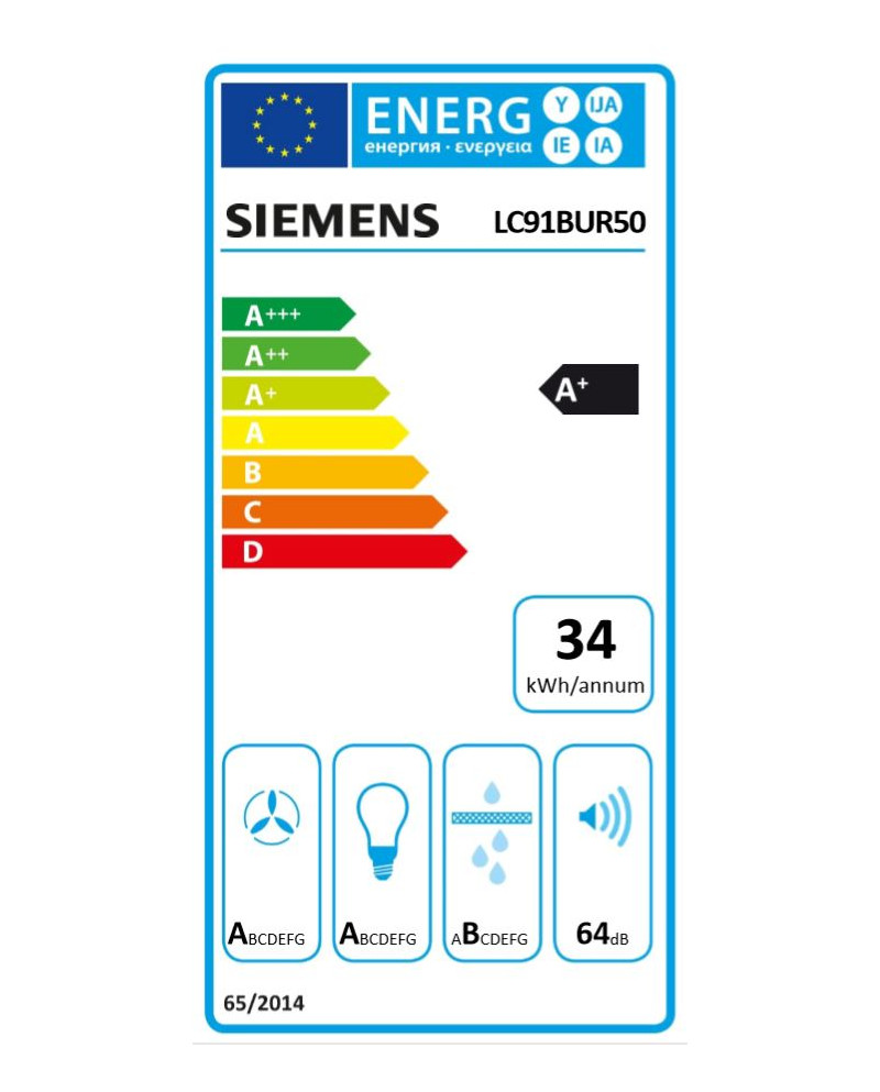 SIEMENS CHAMINE 90CM 3VELOC+2INTENS 964M3/H INOX A+
