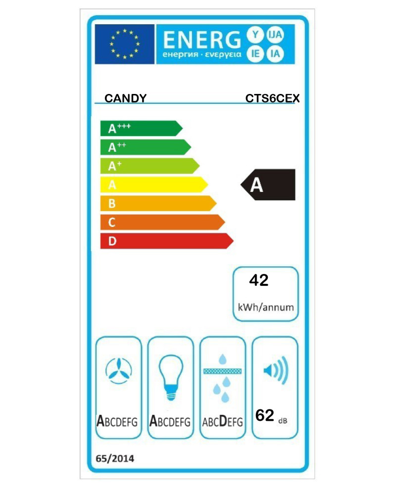 CANDY CHAMINE 60CM 4VELOC MAX 453M3/H INOX A