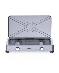 HAEGER FOGAREIRO GAS 2 BICOS 70 E 80MM DOUBLE COOK CINZA