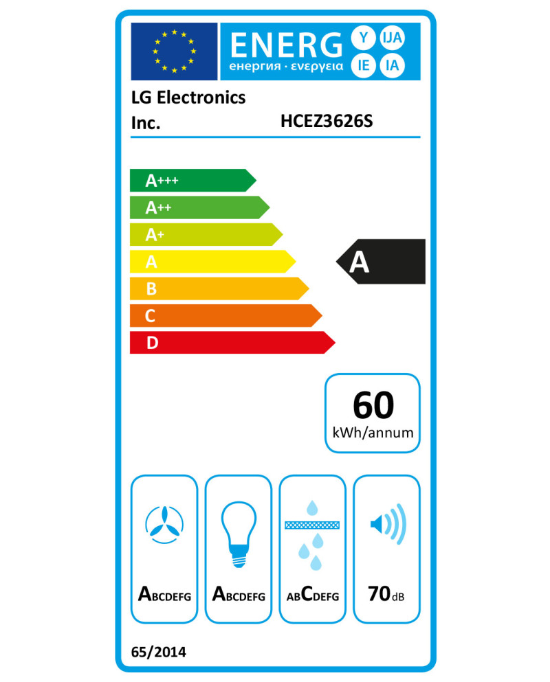 LG CHAMINE PAREDE 90CM 800M3/H INOX