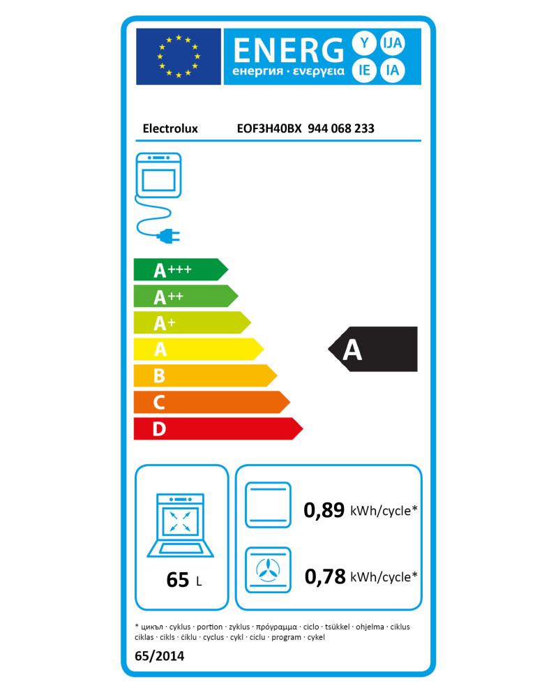 ELECTROLUX FORNO MULTIF 65LT AQUA CLEAN INOX (A) ELECTROLUX FORNO MULTIF 65LT AQUA CLEAN INOX (A)