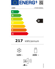 HAIER COMBINADO 1,85X0,595X0,667MT 3PT 360LT NF INOX (C)