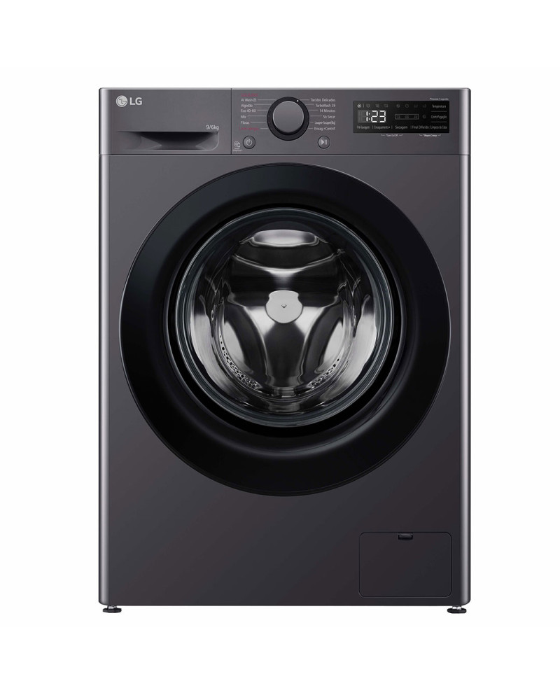 LG MAQUINA LAVAR 9KG E SECAR 6KG 1400RT AIDD STEAM PRETO (A