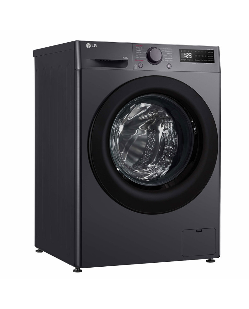 LG MAQUINA LAVAR 9KG E SECAR 6KG 1400RT AIDD STEAM PRETO (A