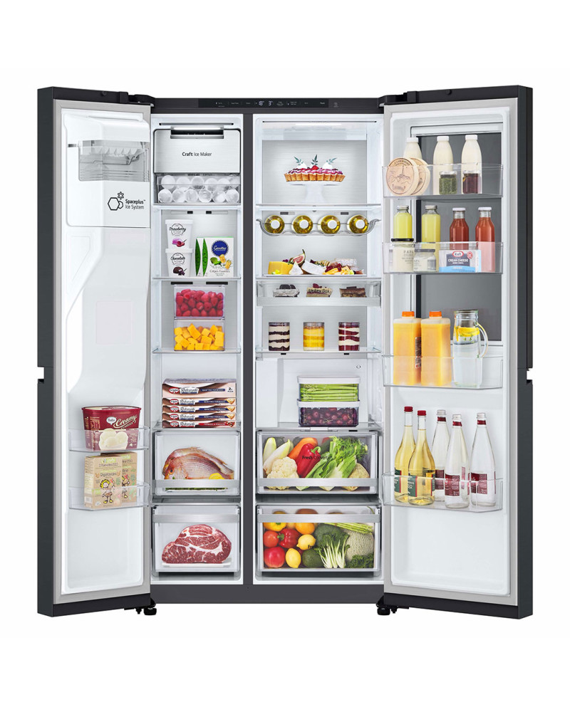 LG SIDE BY SIDE 1790X913X735MT NF 628LT BLACK (D)