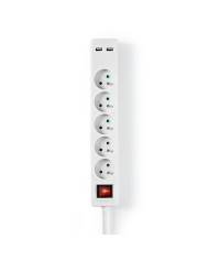 NEDIS EXTENSAO ELECTRICA 1,5MT C/5TOMADAS + 2XUSB + INTERRUP