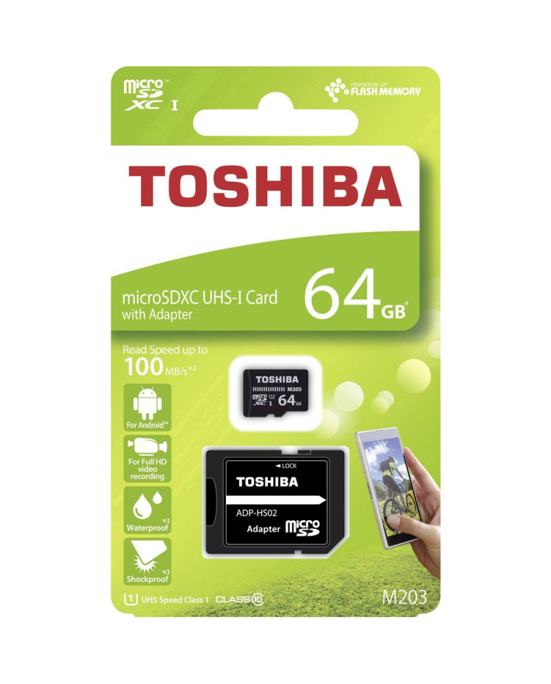 TOSHIBA CARTAO MEMORIA MICRO SDXC 64GB C/ADAPTADOR CLASSE 10