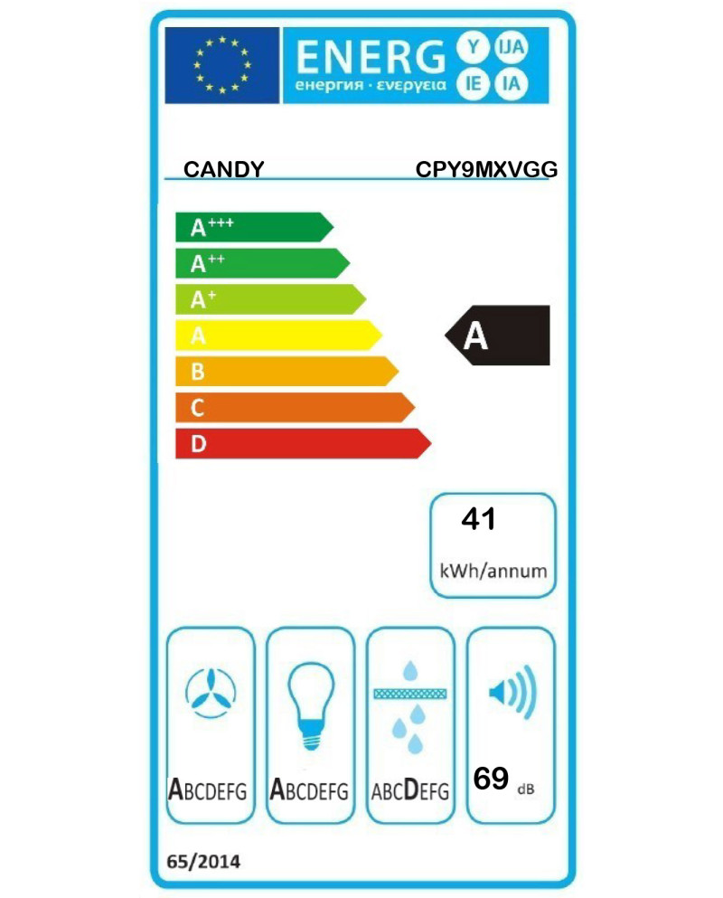 CANDY CHAMINE 90CMS 3 VELOC 850M3H INOX (A)