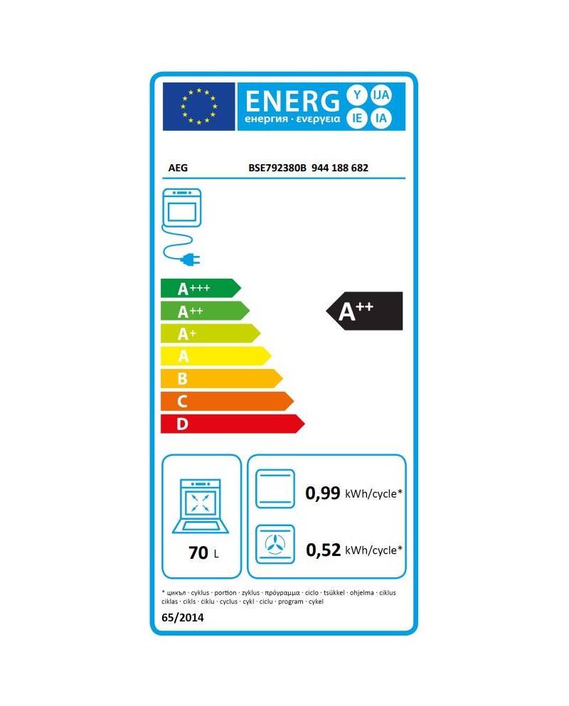 AEG FORNO VAPOR STEAMFY 70LT PRETO A++