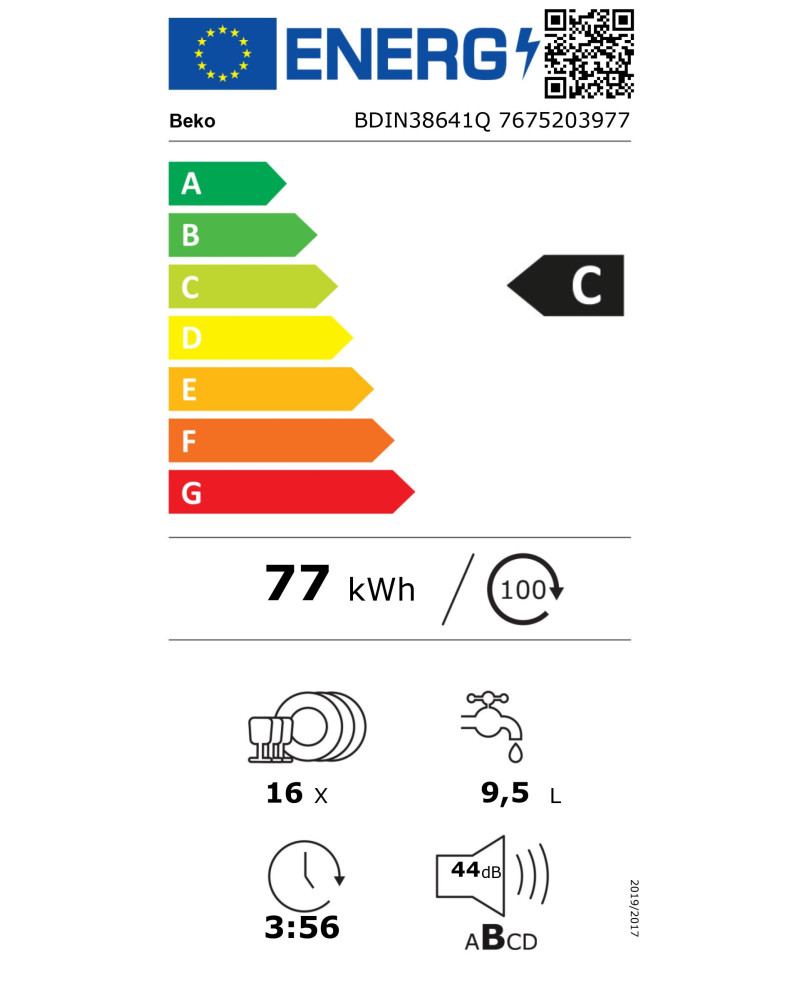 BEKO MAQUINA LOUÇA INTEG 8PROG 16TALHERES (C)