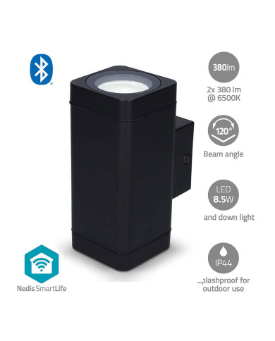 NEDIS LUZ EXTERNA SMARTLIFE WIFI BLUETOOH 8.5W NEDIS LUZ EXTERNA SMARTLIFE WIFI BLUETOOH 8.5W