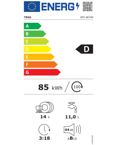 TEKA MAQUINA LOUÇA INTEG 6PROG 14TALHERES (D)